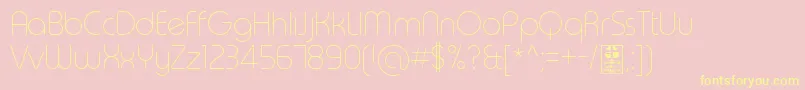 TypoRoundThinDemo Font – Yellow Fonts on Pink Background