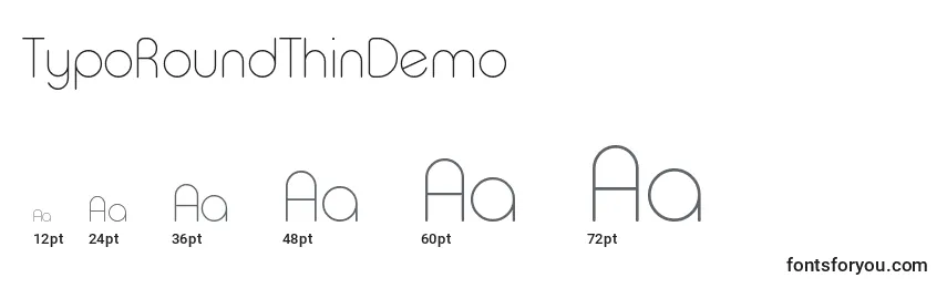 TypoRoundThinDemo Font Sizes