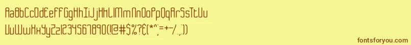 B2sq-fontti – ruskeat fontit keltaisella taustalla