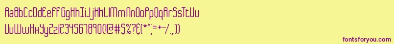 B2sq Font – Purple Fonts on Yellow Background