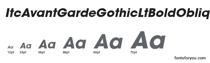 Размеры шрифта ItcAvantGardeGothicLtBoldOblique