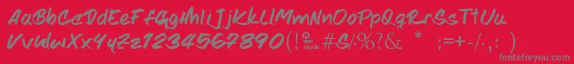 Joshe Font – Gray Fonts on Red Background