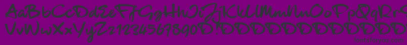 フォントBlackhandTrial – 紫の背景に黒い文字