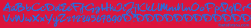 BlackhandTrial Font – Blue Fonts on Red Background