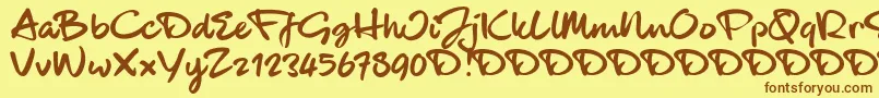 BlackhandTrial-Schriftart – Braune Schriften auf gelbem Hintergrund
