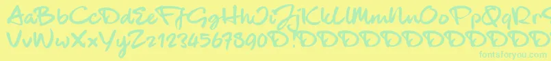 BlackhandTrial-Schriftart – Grüne Schriften auf gelbem Hintergrund