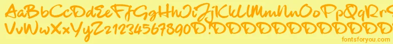 BlackhandTrial Font – Orange Fonts on Yellow Background