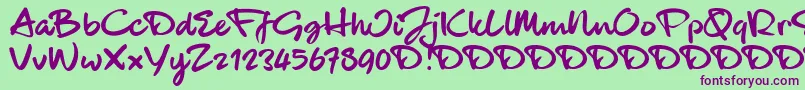 BlackhandTrial Font – Purple Fonts on Green Background