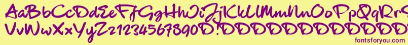 BlackhandTrial Font – Purple Fonts on Yellow Background