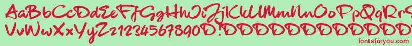 BlackhandTrial Font – Red Fonts on Green Background