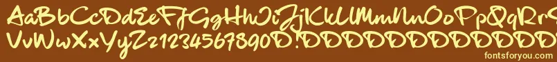 BlackhandTrial Font – Yellow Fonts on Brown Background