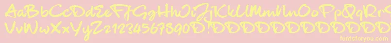 BlackhandTrial-Schriftart – Gelbe Schriften auf rosa Hintergrund