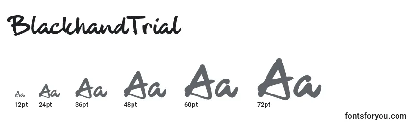 BlackhandTrial Font Sizes