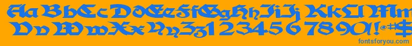 フォントTampicosskBold – オレンジの背景に青い文字