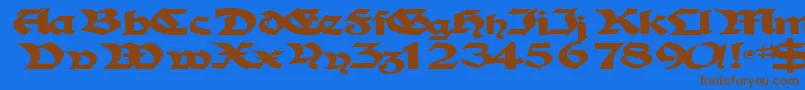 TampicosskBold Font – Brown Fonts on Blue Background