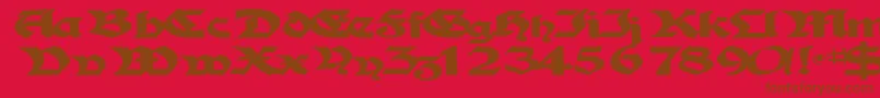 TampicosskBold-fontti – ruskeat fontit punaisella taustalla