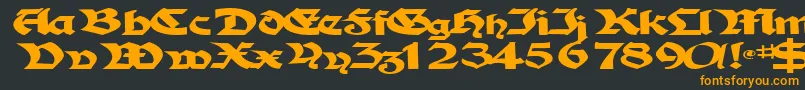 フォントTampicosskBold – 黒い背景にオレンジの文字