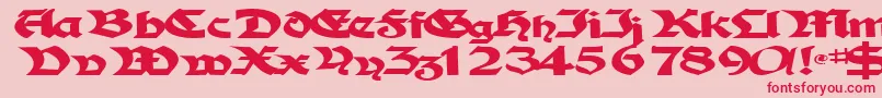 フォントTampicosskBold – ピンクの背景に赤い文字