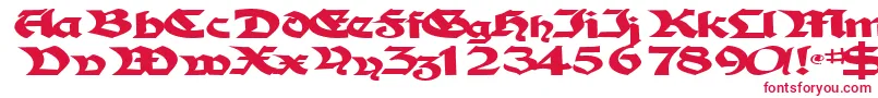 フォントTampicosskBold – 白い背景に赤い文字