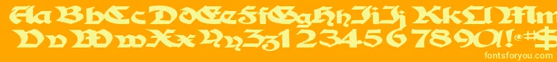 フォントTampicosskBold – オレンジの背景に黄色の文字