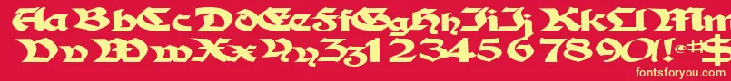 フォントTampicosskBold – 黄色の文字、赤い背景