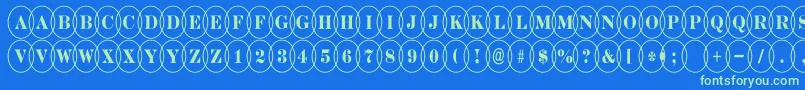 DiscoserifnrovlRegular Font – Green Fonts on Blue Background