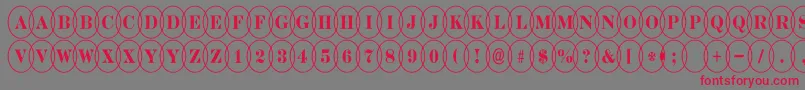 DiscoserifnrovlRegular Font – Red Fonts on Gray Background