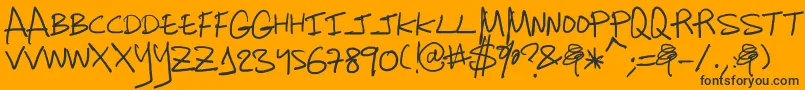 Fonte Charanga – fontes pretas em um fundo laranja
