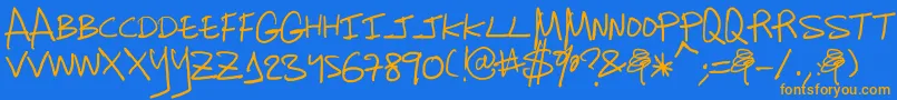 Charanga Font – Orange Fonts on Blue Background