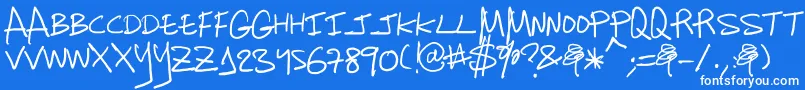 Charanga-fontti – valkoiset fontit sinisellä taustalla