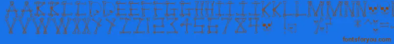 Mortem Font – Brown Fonts on Blue Background