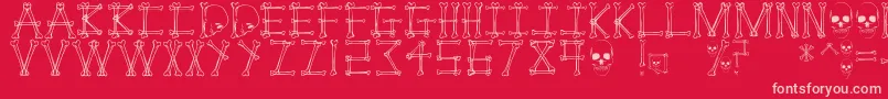 Mortem-Schriftart – Rosa Schriften auf rotem Hintergrund