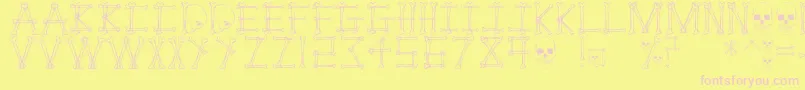 Mortem Font – Pink Fonts on Yellow Background