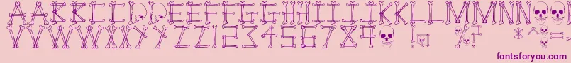 Mortem Font – Purple Fonts on Pink Background