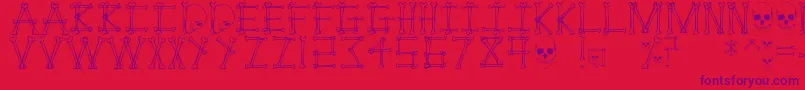 Mortem Font – Purple Fonts on Red Background