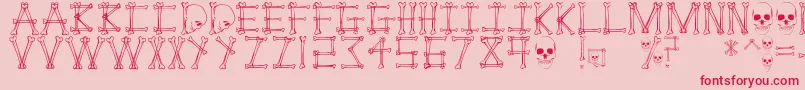 Mortem Font – Red Fonts on Pink Background