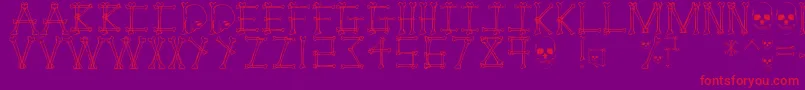 フォントMortem – 紫の背景に赤い文字