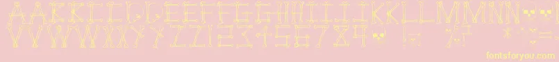 Mortem Font – Yellow Fonts on Pink Background