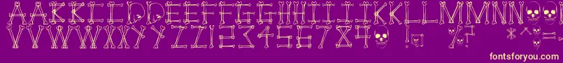 Mortem Font – Yellow Fonts on Purple Background