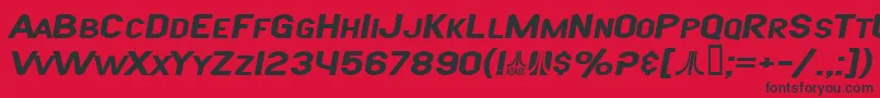 SfAtarianSystemExtendedBoldItalic Font – Black Fonts on Red Background