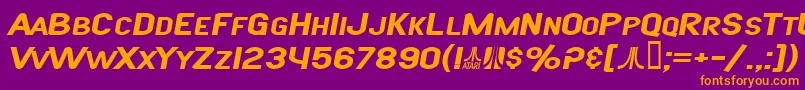 SfAtarianSystemExtendedBoldItalic Font – Orange Fonts on Purple Background