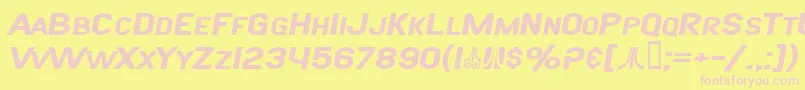 SfAtarianSystemExtendedBoldItalic-fontti – vaaleanpunaiset fontit keltaisella taustalla