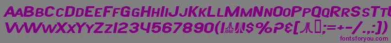 フォントSfAtarianSystemExtendedBoldItalic – 紫色のフォント、灰色の背景