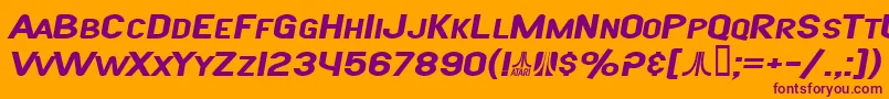 SfAtarianSystemExtendedBoldItalic Font – Purple Fonts on Orange Background
