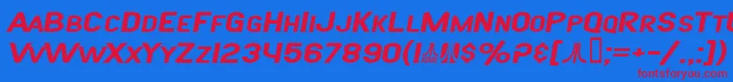 フォントSfAtarianSystemExtendedBoldItalic – 赤い文字の青い背景
