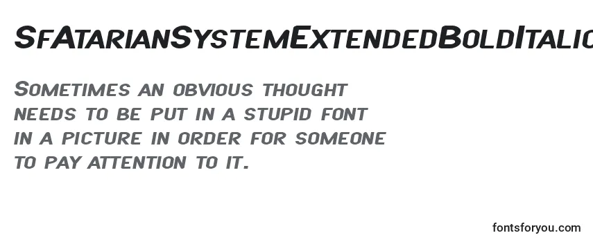SfAtarianSystemExtendedBoldItalic-fontti