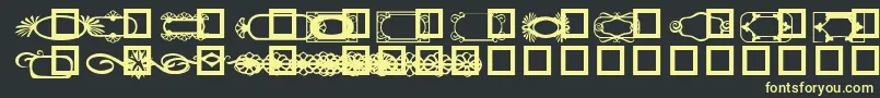 GcdesignDing2-fontti – keltaiset fontit mustalla taustalla