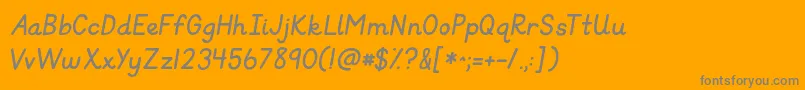 Kgprimaryitalics Font – Gray Fonts on Orange Background