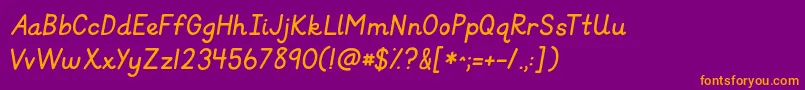 fuente Kgprimaryitalics – Fuentes Naranjas Sobre Fondo Morado