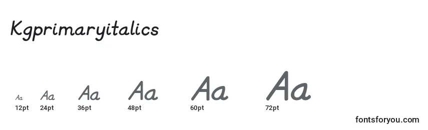 Größen der Schriftart Kgprimaryitalics